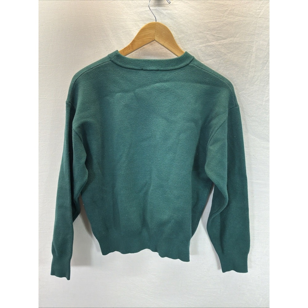 SSYS The Label Womens "Joy" Sweater Crew Neck Christmas Green Holiday Sz M Cozy - Picture 2 of 7